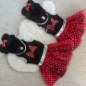 2 matching Minnie dresses with hoodie ears size 4/5 & size 6/6x